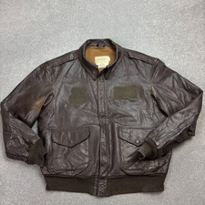 Leather Flying Jacket Adult Large Brown A2 USAAF Aviator Military USA Men*