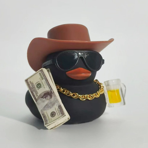 Cowboy rubber duck car - rubber,