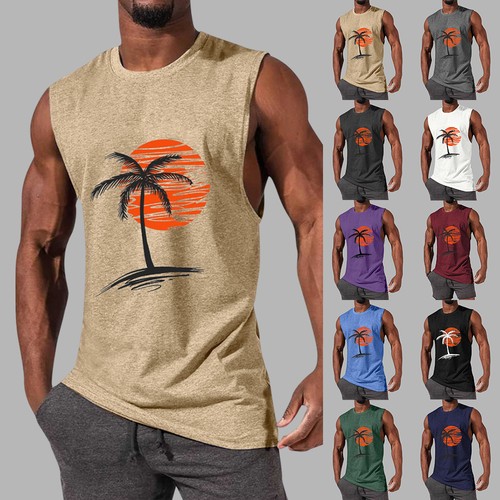 Mens gym vest - mens, print