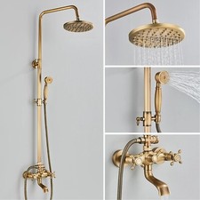 Antique Brass Shower Faucet Sets Shower Taps Bath Mixer Shower Bath Wall Mounted