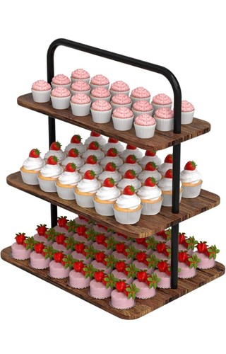 Tier wooden cupcake stand - cupcake,