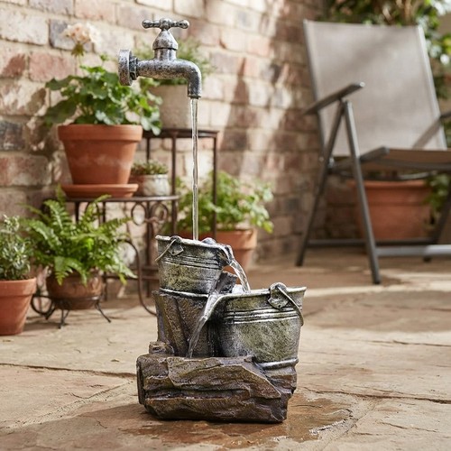 Mains powered outdoor fountain - outdoor,