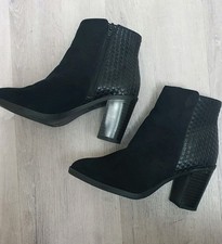 Brand New women New Look Black Ankle Boots Size UK 4 EU37 Wide Fit Elegant heels