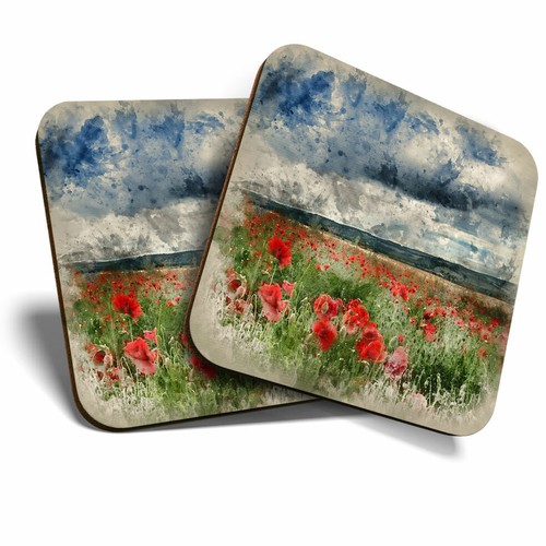 Coasters beautiful poppy - x,