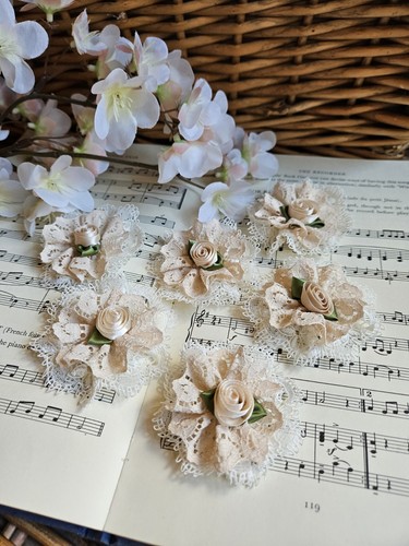Handmade lace fabric flowers - lace,