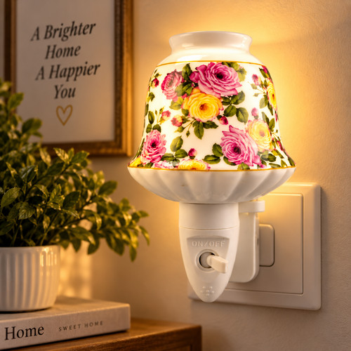 Pink floral ceramic led - led, night