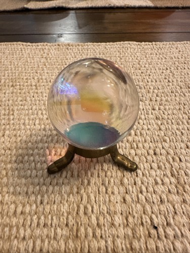 Crystal ball with brass - crystal,
