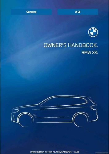 Bmw owners manual handbook - x3,