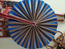 Kente African Print Hand Made Fabric Folding Hand Held Fans Party Wedding Decor