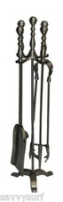 Silver Fireplace Companion Set