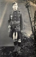 WW1 5th Bn Cameron Highlanders Soldier 9th Scottish Inf. RPPC Postcard COPY