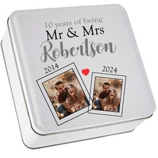 PERSONALISED biscuit tin