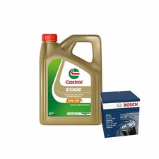 Engine Oil 5W50 4L Castrol Edge Supercar - Bosch Oil Filter Service Kit 4 Litre