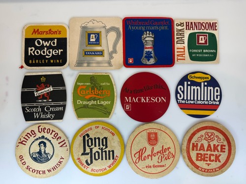 Vintage beer mats - 12,