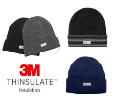 Mens Unisex Knitted Beanie Hat with 3M Thinsulate Thermal Winter Warmth