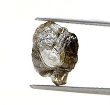 BIG RAW DIAMOND 4.02CT GRAYISH BROWN SPARKLING NATURAL POLYHEDRON SHAPE FOR GIFT