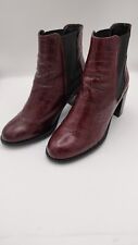 Jones Bootmaker Oxblood Red/Wine Leather Ankle Boots Size 4