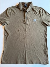 Hugo Boss Men's Cotton Polo Shirt khaki green XL Regular Fit Logo badge casual 