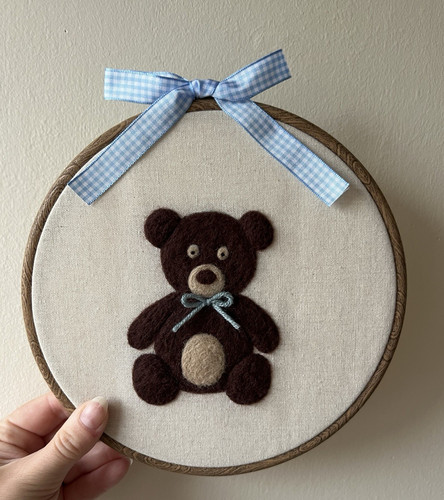Needle felt embroidery hoop - felt,