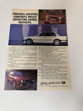 Original BMW Alpina C2 2.5 E30 3 Series Magazine Advert Poster Man Cave Retro