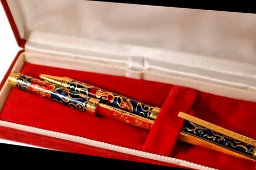 Vintage cloisonne enamel pen - vintage,