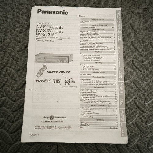 Panasonic fj620b - panasonic, nv-fj620b
