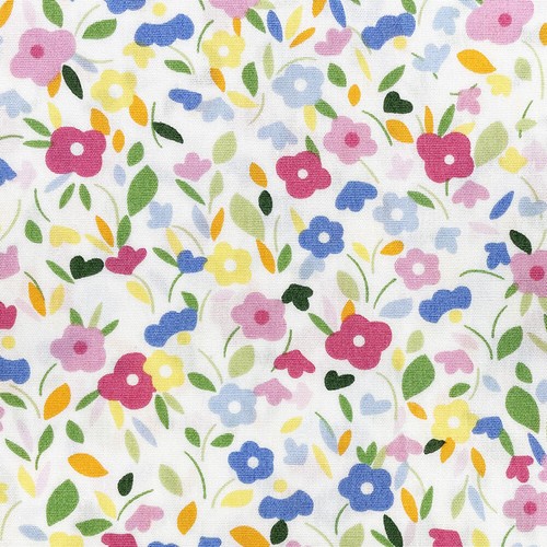 Cotton fabric pink blue - fabric,