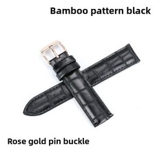 Quality Genuine Leather Watch Strap Band Bamboo Grain Cowhide Pin Buckle 12-20mm