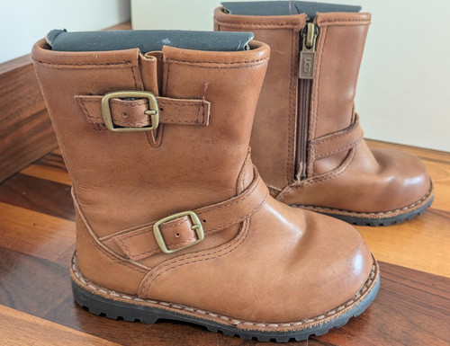 Ugg kids harwell leather biker - leather,