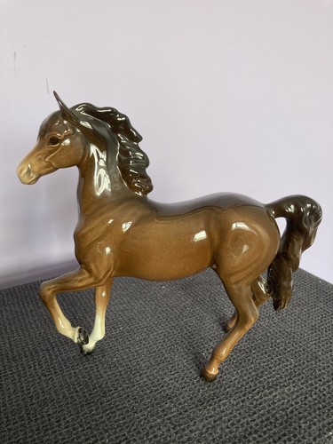 Beswick horse brown prancing - horse,