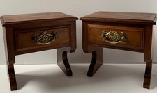 ANTIQUE PAIR OF WOODEN DRAWERS BRASS HANDLES SMALL VICTORIAN WOOD CHESTS DESKS