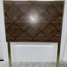 4 Vintage Folding TV Tray Tables Unique Faux Wood Pattern MCM -No Cart