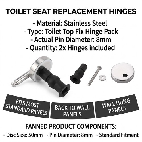 Toilet seat hinges soft - 2x,