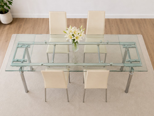 Extendable glass dining table - dining,