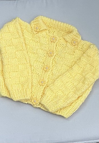 Yellow cable knit - knit, newborn