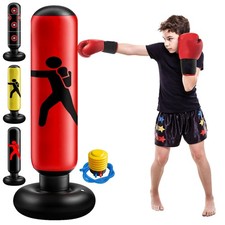 Kids Inflatable Punching Bag Freestanding Boxing Kickboxing MMA Training Set