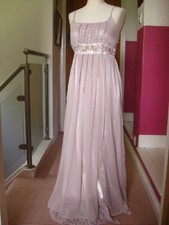 VINTAGE downton 1920s DRESS 8 10 retro gatsby wedding floaty maxi long UTTAM 