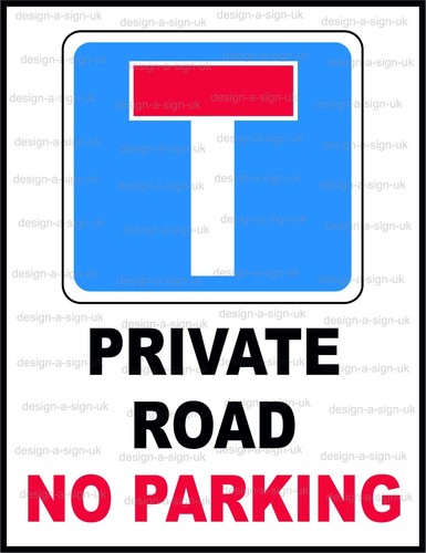 Private road parking - no,