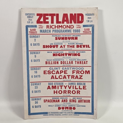 Vtg 1980 cinema poster - vtg, zetland