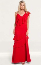 Keepsake The Label Womens Red Maxi Dress Zip Closure RRP £182