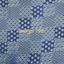 Natural Indigo Patchwork Print