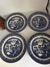 Set Of 4 Retro Vintage Blue &