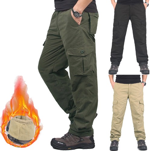 Men thick fleece pants winter - pants,