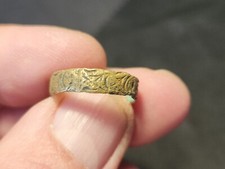 Saxon bronze finger ring with stunning decoration. Please read description LA99c