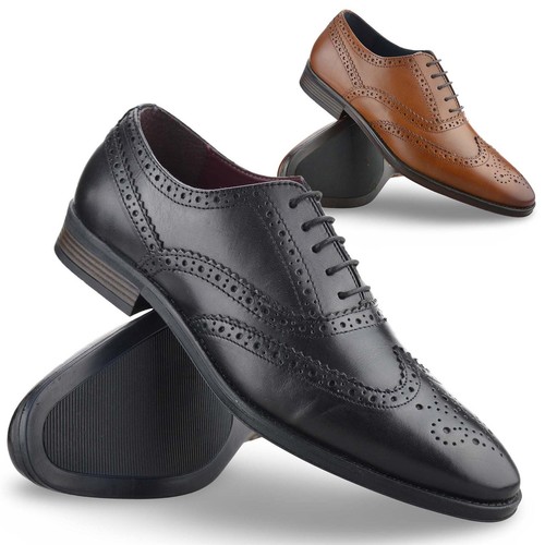 Mens leather brogues smart - mens,