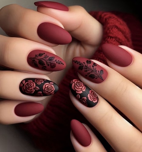 24x false nails - false, red