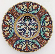 GINORI ITALIAN MAIOLICA LUSTRE GLAZE DISH 19TH CENTURY