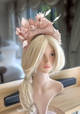 Pippa Eastman Millinery Pinky-Bronze Halo Headband - MOTB Wedding Races Ascot 