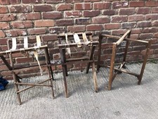 Vintage Trestle Table Chair Wooden Frames Only Deck Chairs