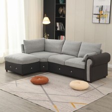 L Shaped Universal Corner Sofa Left Right Hand Corner Chaise Longue 4 / 5 Seats